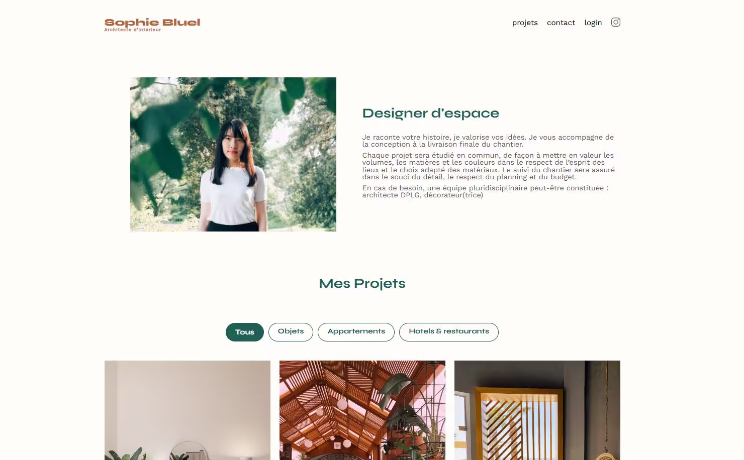 Aperçu du projet Sophie Bluel - Architecte d'intérieur